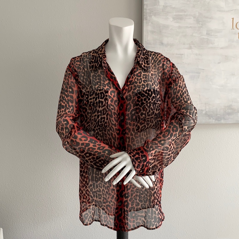 Equipment femme silk leopard print blouse top